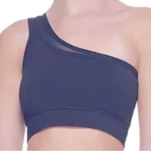 DKNY Sport Double-Layer One-Shoulder Mesh-Combo Bralette